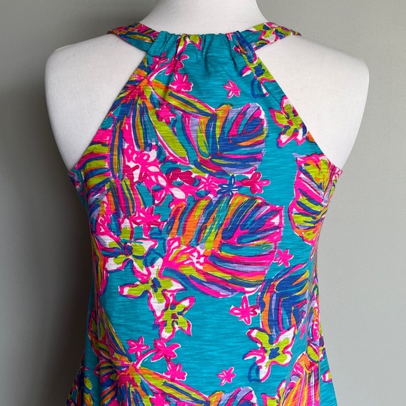Lilly Pulitzer Gimme the Juice Hawaii Rachet Back Exotic Floral Cotton Tank Top - Picture 12 of 14